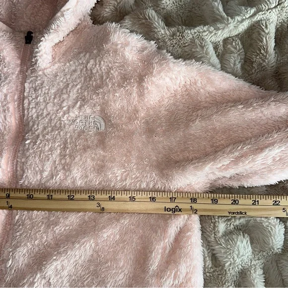 Girls Pink Fleece Hoodie Jacket L (14/16) The North Face Soft Plush - Picture 14 of 15